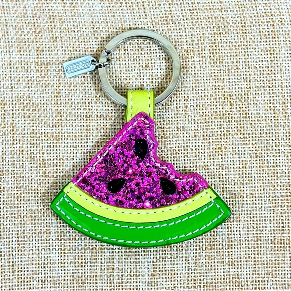 Coach Y2K Sequined Watermelon Keyfob, NWOT - Picture 3 of 4